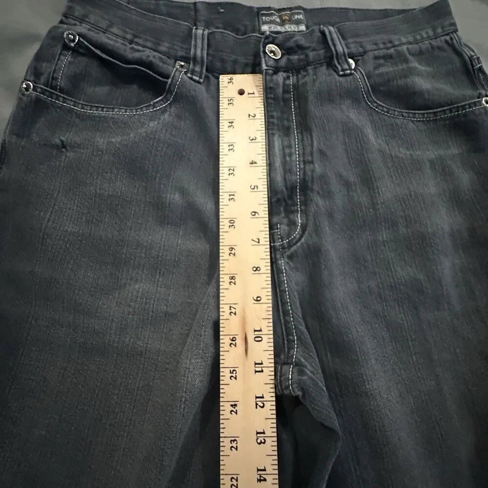 Vintage Jean Shorts Baggy Skater Streetwear Hip Hop Y2K Black Denim Faded
